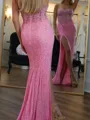 Pretty Sheath Straight Beading Court Train Corset Dress