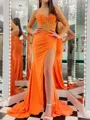 Delicate Sheath Sweetheart Beading Court Train Jersey Dress