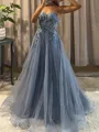 Breathtaking A-line Sweetheart Appliques Lace Floor-Length Tulle Corset Dress