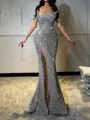 Graceful Sheath Straight Court Train Dress