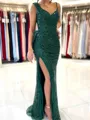 Perfect Sheath V-Neck Ruffles Sweep Train Dress