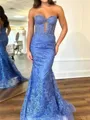 Glam Sheath Sweetheart Appliques Lace Sweep Train Tulle Corset Dress