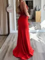 Charming Sheath V-Neck Appliques Lace Sweep Train Jersey Dress