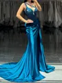 Hot Sheath One-Shoulder Beading Court Train Corset Dress