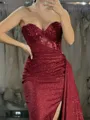 Delicate Sheath Sweetheart Appliques Lace Sweep Train Corset Dress