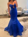 Magnificent Mermaid Sweetheart Bow Sweep Train Satin Dress