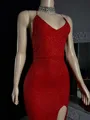 Grand Sheath V-Neck Sweep Train Dress