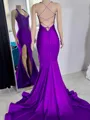 Magnificent Sheath Halter Appliques Lace Chapel Train Silk like Satin Dress
