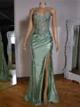 Delicate Sheath Sweetheart Pleated Sweep Train Corset Dress