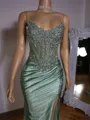 Delicate Sheath Sweetheart Pleated Sweep Train Corset Dress