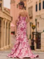 Hermosos Mermaid Straight Bow Sweep Train Prom Dress