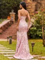 Extravagant Sheath Sweetheart Pleated Sweep Train Corset Prom Dress