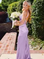 Hot Sheath Straps Sweep Train Silk Like Satin Corset Prom Dress