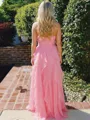 Splendiferous A-Line Sweetheart Bow Sweep Train Chiffon Prom Dress