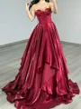 Magnificent A-line Sweetheart Ruffles Sweep Train Corset Prom Dress