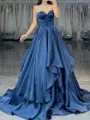 Magnificent A-line Sweetheart Ruffles Sweep Train Corset Prom Dress