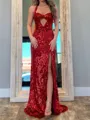 Graceful Sheath Halter Sweep Train Prom Dress