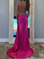 Grand Sheath Halter Pleated Court Train Prom Dress