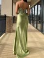 Graceful Sheath Sweetheart Beading Floor-Length Silk Like Satin Corset Prom Dress