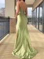 Graceful Sheath Sweetheart Beading Floor-Length Silk Like Satin Corset Prom Dress