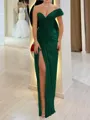 Stunning Sheath One-Shoulder Pleated Floor-Length Chiffon Corset Prom Dress