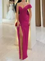 Stunning Sheath One-Shoulder Pleated Floor-Length Chiffon Corset Prom Dress