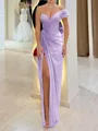 Stunning Sheath One-Shoulder Pleated Floor-Length Chiffon Corset Prom Dress