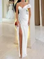 Stunning Sheath One-Shoulder Pleated Floor-Length Chiffon Corset Prom Dress