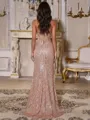 Exquisite Sheath Halter Sequin Floor-Length Sequins Prom Dress