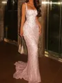 Pretty Sheath Square Rhinestone Sweep Train Corset Prom Dress