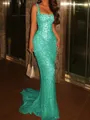 Pretty Sheath Square Rhinestone Sweep Train Corset Prom Dress