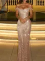 Delicate Sheath Off-the-Shoulder Pleated Floor-Length Corset Prom Dress