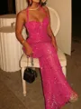 Unforgettable Sheath Halter Sequin Floor-Length Prom Dress