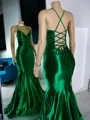 Luxurious Sheath V-Neck Pleated Floor-Length Corset Prom Dress
