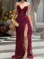 Aristocratic Sheath Sweetheart Beading Sweep Train Corset Prom Dress