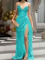 Aristocratic Sheath Sweetheart Beading Sweep Train Corset Prom Dress
