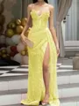 Aristocratic Sheath Sweetheart Beading Sweep Train Corset Prom Dress