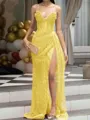 Aristocratic Sheath Sweetheart Beading Sweep Train Corset Prom Dress