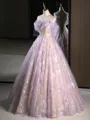 Unique A-Line Off-the-Shoulder Appliques Lace Floor-Length Lace Prom Dress