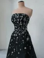 Glamorous A-Line Straight Rhinestone Floor-Length Satin Corset Prom Dress