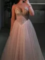 Trendy A-Line Sweetheart Beading Floor-Length Tulle Corset Prom Dress
