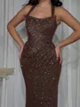 Aristocratic Sheath Halter Sequin Floor-Length Prom Dress