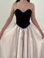 Magnificent A-Line Sweetheart Rhinestone Floor-Length Satin Corset Prom Dress
