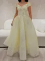 Perfect A-Line Off-the-Shoulder Ruffles Floor-Length Tulle Corset Prom Dress