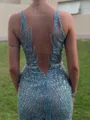 Elegant Sheath V-Neck Sequin Sweep Train Prom Dress