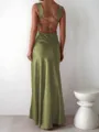 Classy Sheath Straps Floor-Length Silk Like Satin Prom Dress