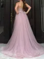 Magnificent A-Line Sweetheart Appliques Lace Sweep Train Tulle Corset Prom Dress