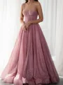 Unforgettable A-Line Straps Ruffles Floor-Length Corset Prom Dress