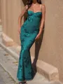 Exquisite Sheath Spaghetti Straps Appliques Lace Chapel Train Tulle Prom Dress