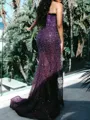 Aristocratic Sheath Sweetheart Rhinestone Sweep Train Prom Dress